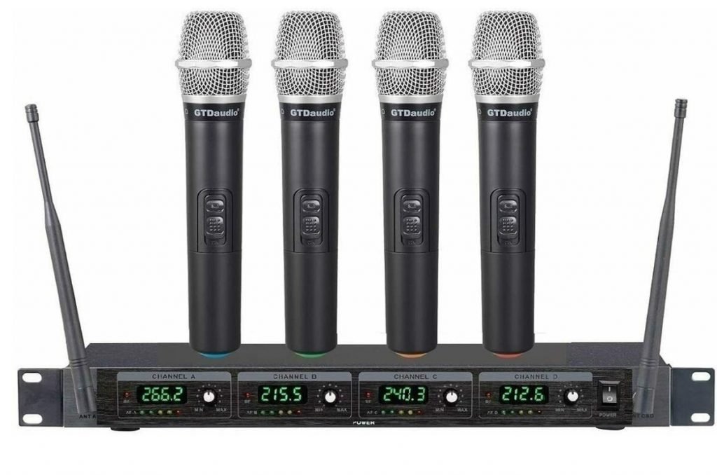 Rent microphones in Nashville TN GTD Audio 4 Channel VHF Handheld Wireless Microphone System Mic (Brand New) 380H